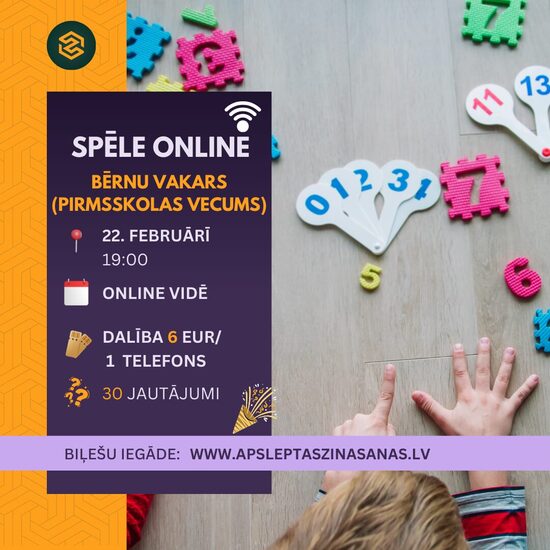 ONLINE - dalība spēlē "Bērnu vakars" - 22.02.